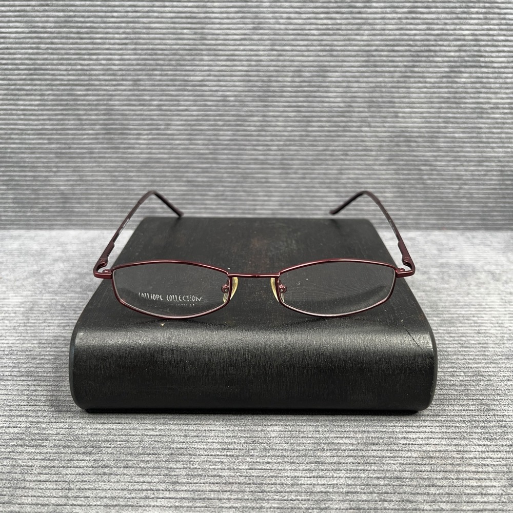 Calliope Collection Kiko Eyeglasses Eggplant Purple Metal Rectangular 48-18-135